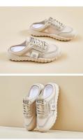 Malla zapatos de las mujeres de verano de las mujeres de fondo plano antideslizante perezoso bolsa de un pedal sandalias de cabeza bolsa cabeza media zapatillas fuera - details 14