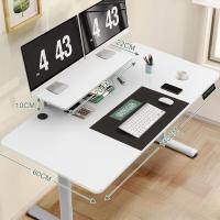Escritorio de pie Ajustable en Altura con estantes para Monitor 140x60cm Escritorio de pie eléctrico Ajustable en Altura Estante de Almacenamiento Home Office Tablero de Empalce Blanco - details 2