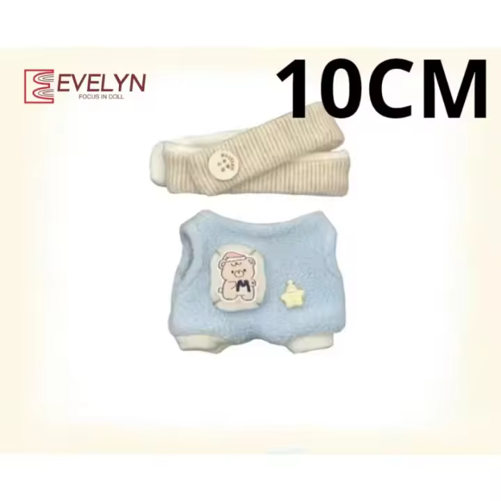 Evelyn-ropa de muñeca de algodón de 10CM, mono con bufanda, vestido Love and Deepspace, ropa de repuesto, regalo de ropa Kawaii - 1