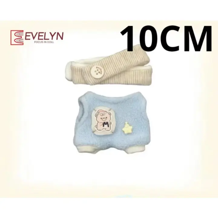 Evelyn-ropa de muñeca de algodón de 10CM, mono con bufanda, vestido Love and Deepspace, ropa de repuesto, regalo de ropa Kawaii - 1