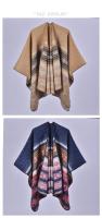 Nuevo chal de otoño e invierno para mujer, imitación retro de Cachemira con abertura, capa gruesa y cálida, chaqueta, estilo pasarela - details 10