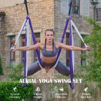 Hamaca de yoga aérea, fuerte y duradera, con 6 asas de espuma para deportes de interior,2 Correas de extensión - details 0