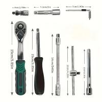 Destornillador de precisión de gran dureza, juego de llaves de trinquete antideslizantes y resistentes al desgaste, cabezal Flexible duradero - details 0