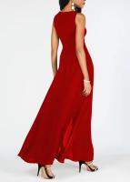 Mono de pierna ancha de retazos para mujer, monos de cuello redondo, bata asimétrica para mujer, moda de fiesta - details 4