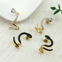 Pendientes Colgantes En Forma De Serpiente Vintage Para Mujeres Y Niñas Con Cristales Metal Color Oro Accesorios Punk Especial Regalos Joyería - details 6