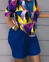 Conjunto de dos piezas estampado de manga corta para mujer, primavera verano - details 46