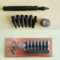 Juego de perforadores de cuero para manualidades, herramientas de mano intercambiables, ojal hueco, 2-5mm, 7 unidades por juego - details 4