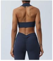 Conjunto de Yoga para Mujer Nuevo Traje Deportivo y Fitness con Sujetador de Cuello Colgante y Pantalones de Yoga Levantados 2 Piezas en Nylon para Primavera/Verano - details 12
