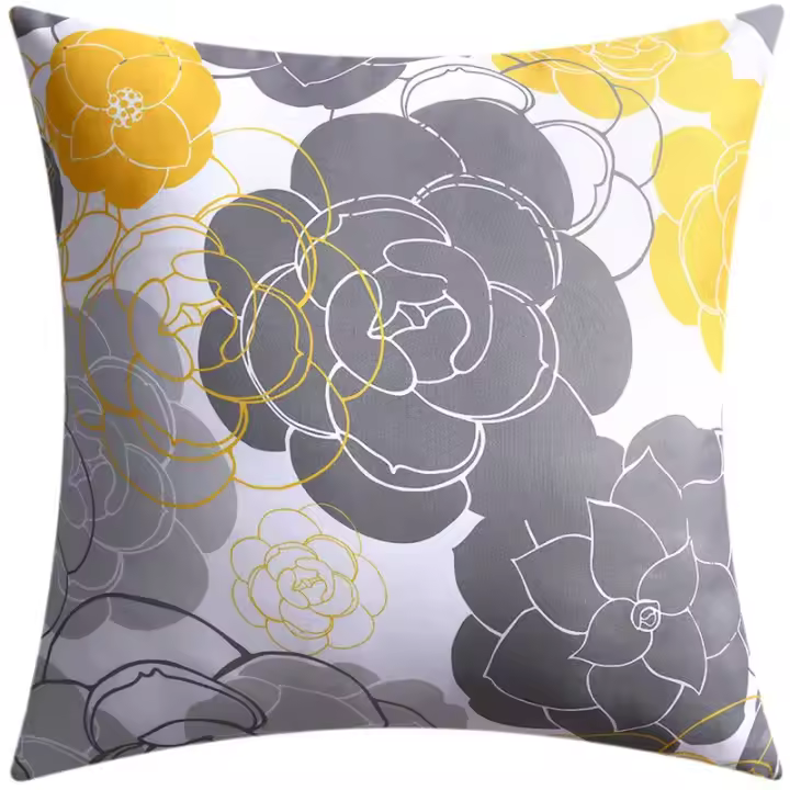 Funda de almohada nórdica con estampado de flores, cubierta de cojín de doble cara para sofá, sala de estar, oficina, 45cm, decoración del hogar - 1