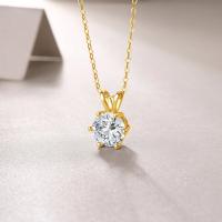 Collares con colgante de diamantes de moissanita de oro auténtico de 14k con cadena de plata de ley 925 para mujer, regalos de compromiso de boda y San Valentín - details 6