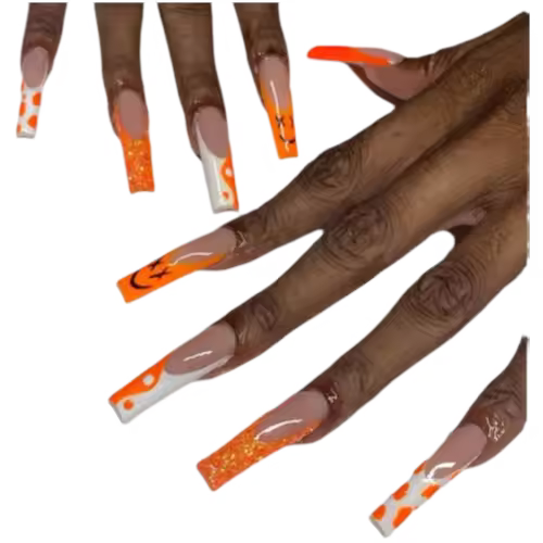 24 Uñas Postizas de Ataúd Brillantes Uñas Postizas de Acrílico para Mujeres y Niños - 1