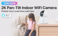 ZOSI C518 2K Cámara Vigilancia WiFi IP Interior Domicilio con Enchufe 2,4G/5G WiFi Pan 355° Tilt 95° Detección y Seguimiento de Humano Audio Bidireccional Llamada con un Clic - details 0