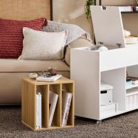 Mesa Auxiliar con 2 Estantes Consola Mesita de Noche con Ruedas Mesa Blanca Mesita 70 x 35 x 60 cm FBT34-W ES - details 75