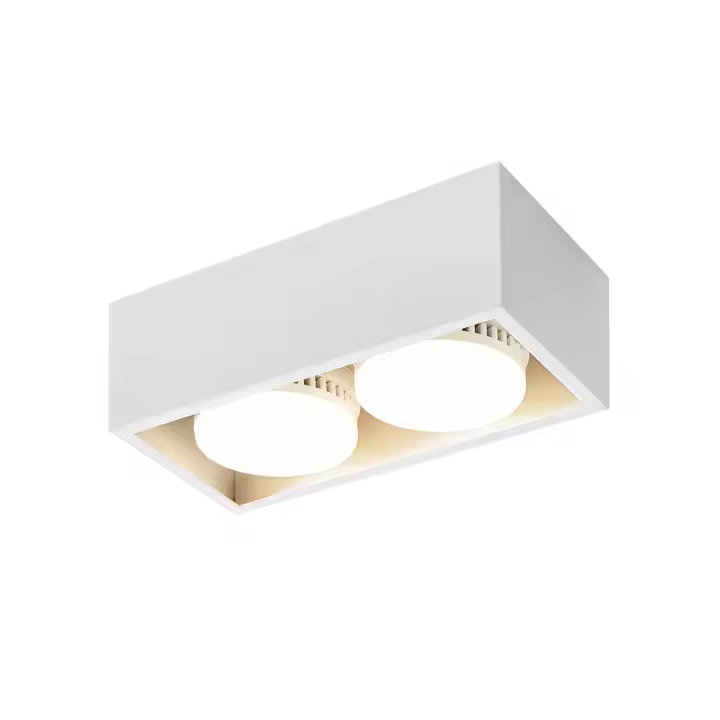 CBJKTX 2 focos LED de techo montados en superficie blanco cálido con cuadrado moderno GX53 ajustable para cocina sala de estar - 1