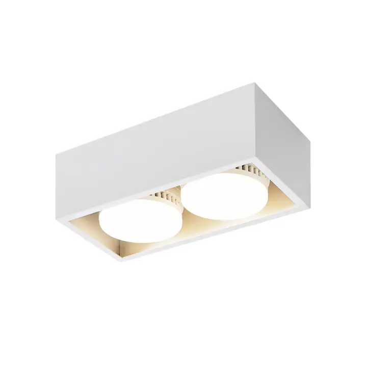 CBJKTX 2 focos LED de techo montados en superficie blanco cálido con cuadrado moderno GX53 ajustable para cocina sala de estar - 1