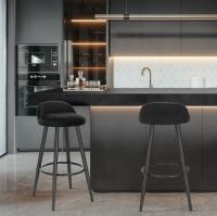 Taburete de Terciopelo Silla de Barra de Cocina con Resalto Mueble de Barra de Alta Comodidad - details 9