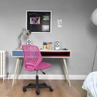 Silla Escritorio de Oficina Ergonómica Silla Giratoria Altura Ajustable sin Reposabrazos Asiento Malla Rosa - details 1