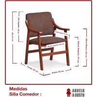 Silla de Comedor de Madera de Cerezo Antimanchas, Espalda Recta, Tamaño 86x54x54 cm, Marrón - details 2