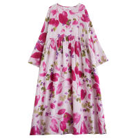 Vestido Vintage de Algodón de Manga Larga Talla Grande, Elegante y Suelto para Mujeres - details 32