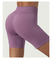 Pantalones cortos profesionales sin costuras para mujer, Shorts de licra, elásticos, transpirables, levantamiento de cadera, ocio, correr - details 6