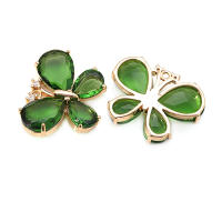 Colgantes de Mariposa de Vidrio de Zirconia de Brasso Dorado 18K Collar Aretes de Alta Calidad Accesorios de Joyería DIY - details 25