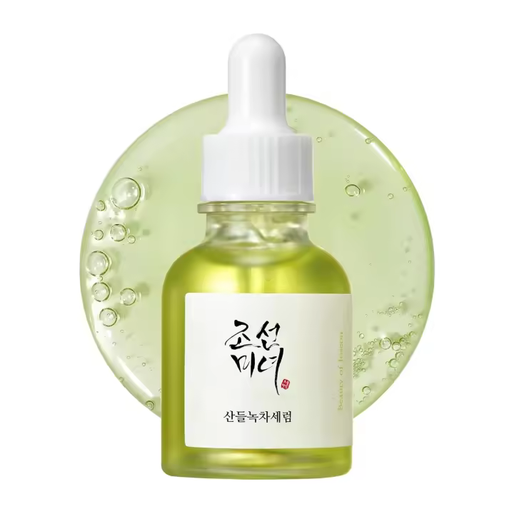 Suero calmante hidratante de té verde, utilizado para pieles sensibles, acné y piel estimulada por rayos UV. Cuidado diario de la piel de hombres y mujeres coreanos. - 1