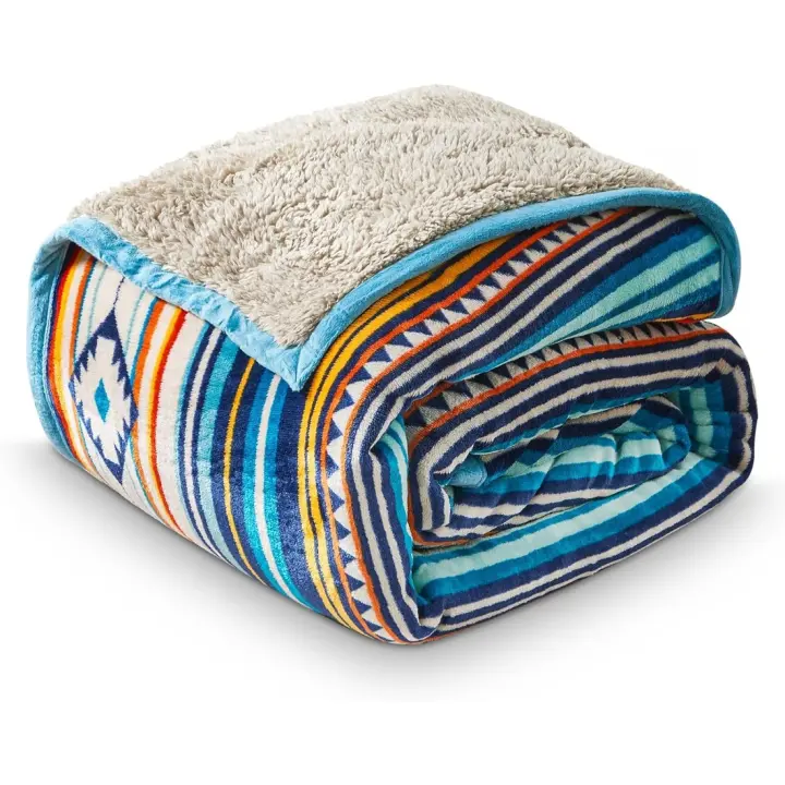 Manta de Sherpa Estilo Boho Cálida 200x200 cm Ideal para Dormitorio, Sofá - 1