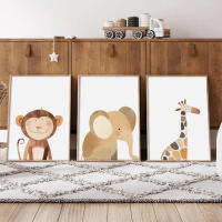 Póster decorativo para habitación de niños, animales salvajes de la selva, León, elefante, tigre, pintura en lienzo para guardería nórdica, arte de pared del dormitorio, decoración del hogar - details 5