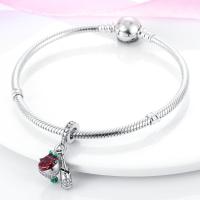 Dijes de la serie Floral en plata de ley 100% auténtica para mujer, joyería fina, pulsera y brazaletes de cumpleaños, material: metal principal - details 15