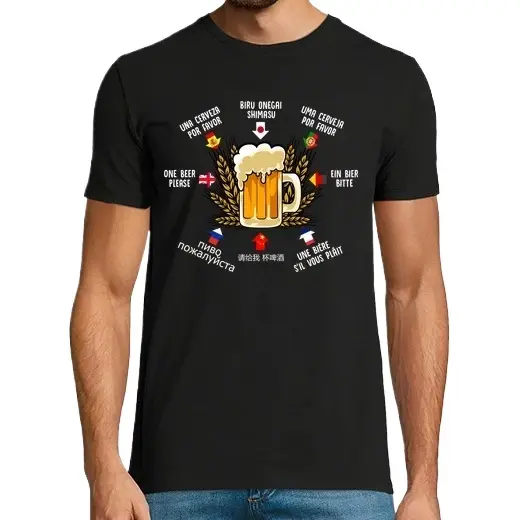 Cerveza Por Favor En Idiomas Lenguas Humor Cerveza Alcohol Camisetas CERVEZA,Pack Regalo Camiseta Personalizada - 1