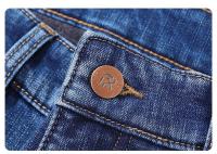 Jeans de Pierna Recta y Cintura Alta para Hombres en Invierno Ajuste Suelto, Largo y Cálido con Tirantes Elásticos Pantalones Cortos de Moda para Hombres Mayores - details 20