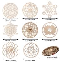 Posavasos hechos a mano, decoración de pared del hogar, flor de la vida cortada con láser, estera de energía, letrero de pared de madera, rebanada, Base de madera, forma de flor de la vida - details 18