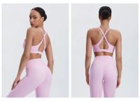 SHINBENE-Sujetador deportivo de cuello alto para entrenamiento, sostén con relleno cruzado en la espalda, ideal para Yoga - details 1