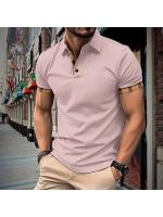 2025 verano nueva camisa POLO de color sólido de manga corta con solapa para hombre. - details 4