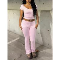 Conjunto Deportivo Casual para Mujer Primavera-Verano 2025 Camiseta de Manga Corta Pantalones Largos Conjunto de 2 Piezas - details 9
