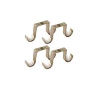 Soporte para Cortinas, 4 Piezas Soporte de Barra Colgante de Armario Acero Inoxidable Soporte del Montaje del Techo Extremo de Ducha Soporte para Barra de Brida sin Tornillos - details 9