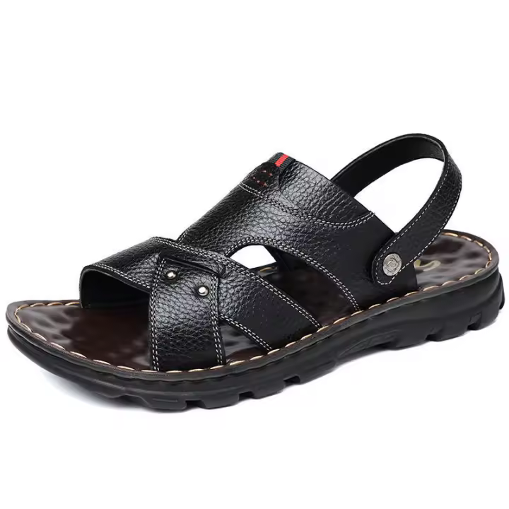 Sandalias para hombres2025Verano Nueva Moda Versátil Antideslizante Suela Suave Resistente al Desgaste Transpirable Suela Gruesa Zapatos de Playa Casuales - 1