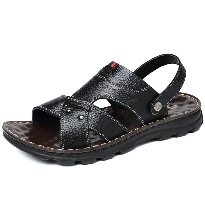 Sandalias para hombres2025Verano Nueva Moda Versátil Antideslizante Suela Suave Resistente al Desgaste Transpirable Suela Gruesa Zapatos de Playa Casuales - 1