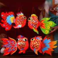Linterna de Festival del Medio Otoño de pescado hecha a mano, linterna luminosa de loto de mediados de otoño, Kit de Material de linterna DIY de papel de estilo chino - details 16