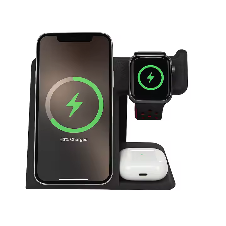 Almohadilla de carga inalámbrica rápida de 10 W para iPhone Samsung – Base de carga delgada con certificación Qi AU - 1