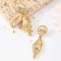 1 par de pendientes retro europeos y americanos bohemios del océano, accesorios de ropa de mujer de concha, playa de estilo de vacaciones - details 2