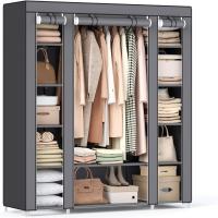 Armario de Tela 12 con Barra y Estantes Armario Estable para Dormitorio, Vestidor 150 x 45 x 175 cm - details 0