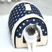 Cama plegable de invierno para mascotas, casa para perros, perrera para dormir, nido extraíble, cueva cerrada cálida, sofá, perrera grande, suministros para mascotas - details 9