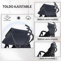 Cochecito de Bebé Gemelar Super Ligero Paraguas Doble Plegable Tamaño Medio Tela No Tejida Unisex - details 2