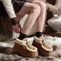 Botas de nieve suales cálidas y antideslizantes con suela gruesa de algodón para mujer, planas de moda, invierno - details 15