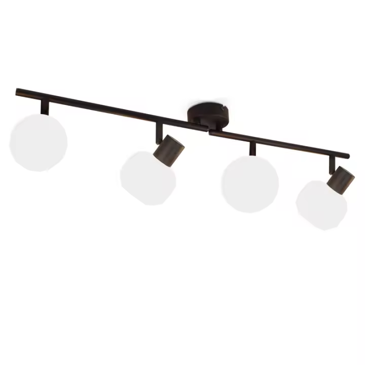 CBJKTX Foco de techo blanco E14 Luz de techo 4 bombillas Pantalla de vidrio interior Foco ajustable - 1