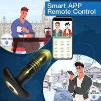 Empaque privado SEXY Vibrador Anal Telescópico Masajeador de Próstata Doble Anillo Juguetes Sexuales Hombres Gay Plug Anal Bluetooth APP Vibrador para Adultos - details 23