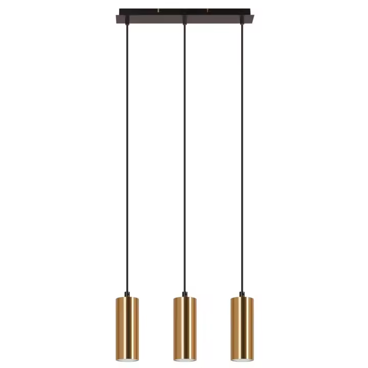 CBJKTX Lámpara colgante de 3 luces dorada negra vintage GU10 industrial - 1
