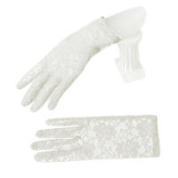 Guantes de Novia de Encaje Transpirable y Amigables con la Piel Color Sólido para Novias y Damas de Honor Moda de Mujer - details 0