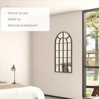 Espejo Decorativo de Pared 60x91 cm Espejo de Ventana de Metal para Salón Dormitorio Entrada Estilo Moderno Negro - details 29